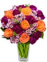 Bouquet arancio e viola