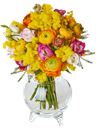 Bouquet di mimosa con ranuncoli