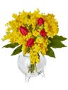 Bouquet di mimosa con tulipani