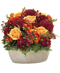 Composizione con rose arancio